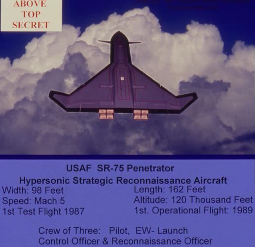 SR-75 with specification data at bottom